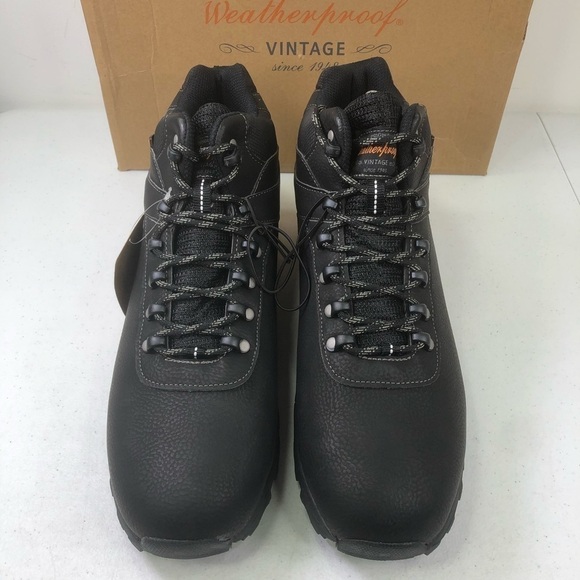 Weatherproof Jason Black Lace Up Hiking Boots - Picture 5 of 9